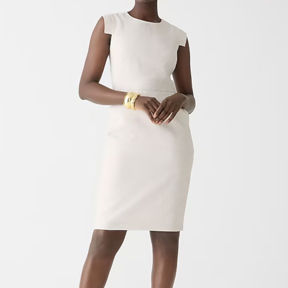 J Crew Resume Boardroom Chic Dress In Stretch Linen Blend Minimalist Barbiecore